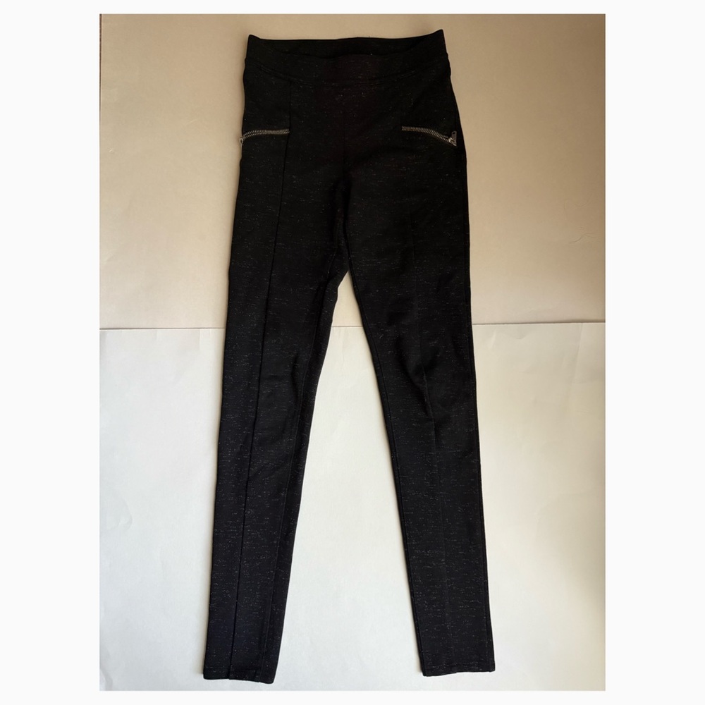 🍭 H&M Girls Black Patterned Leggings - Size 11-12Y (Used)